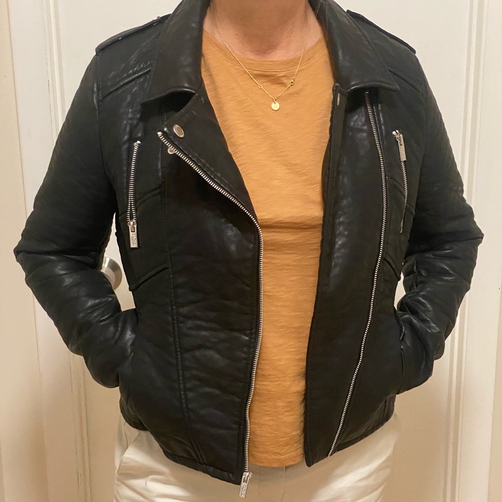 Rachel Roy Moto leather jacket black